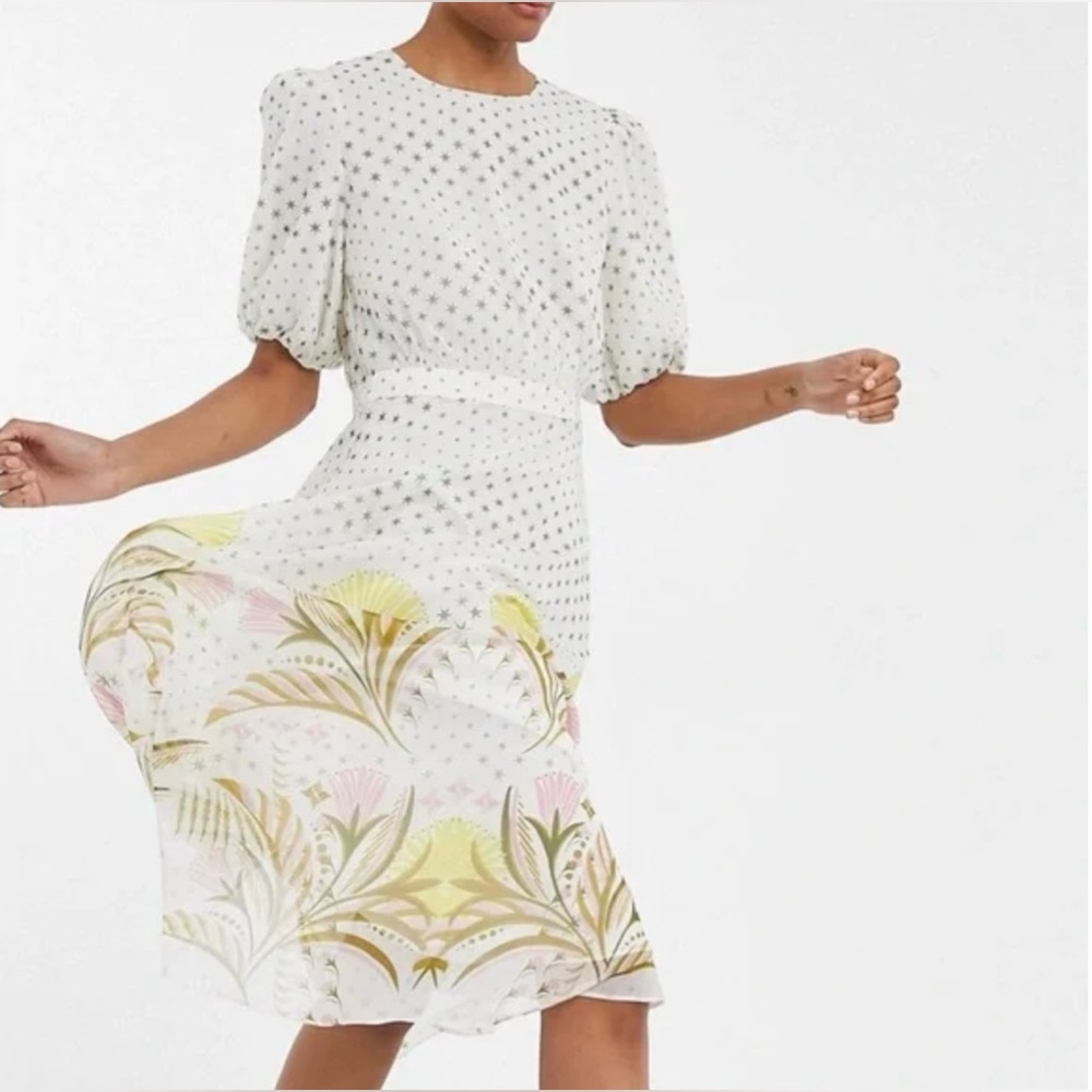 Ted Baker - Joulia Floral & Star-Print Puff-Sleeve Dress | US Sz 2-4